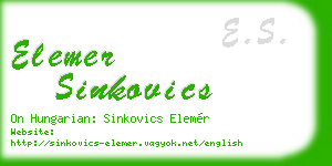 elemer sinkovics business card